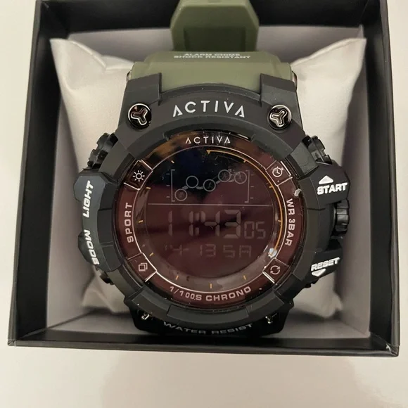 Invicta Activa Olive Green Strap Black Bezel Digital Sport Watch - Picture 3 of 6